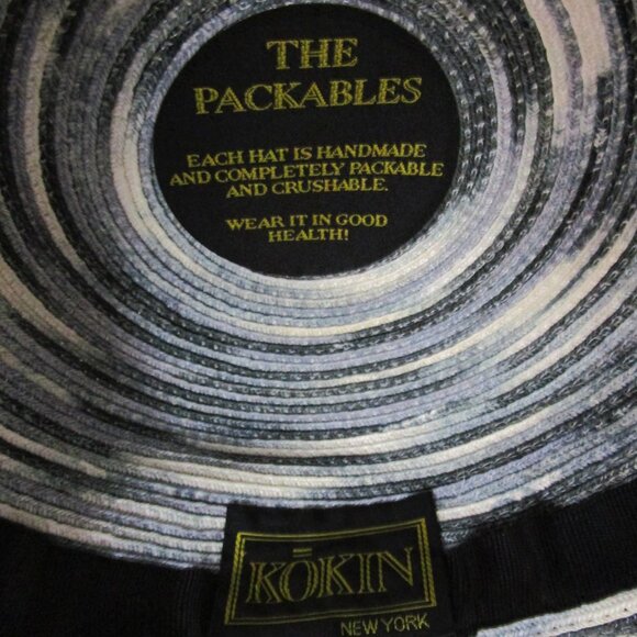 Packable Ombre Blue Gray Breton Hat Vaca Medium Brim Sun Protection - Picture 9 of 9